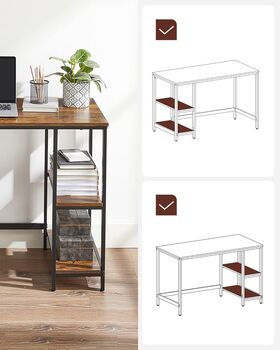 Computer Desk With Shelves Left Or Right Steel Frame, 2 of 12