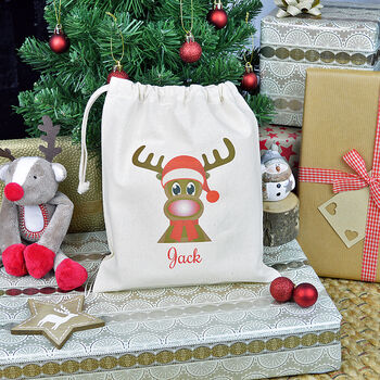 Personalised Rudolph Christmas Gift Bag, 2 of 4
