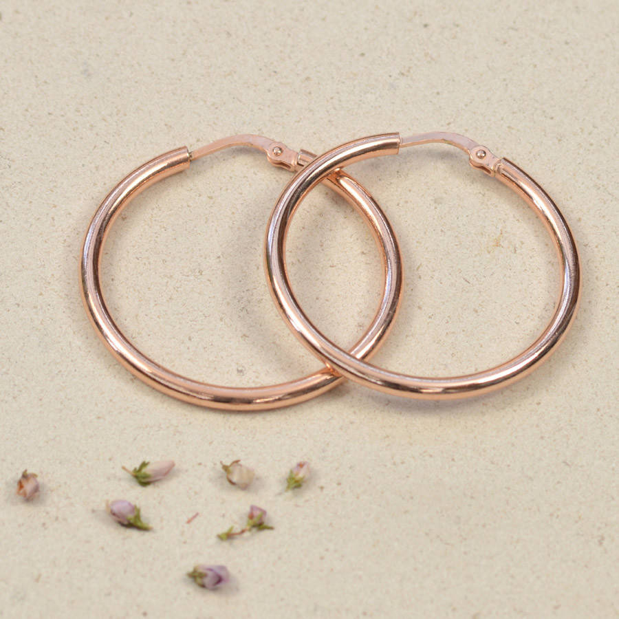 Rose Gold Hoops By TigerLily Jewellery | notonthehighstreet.com