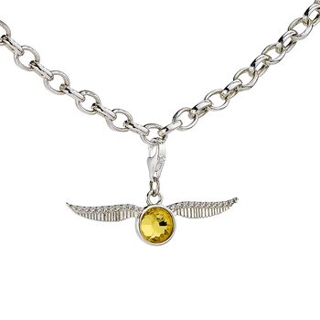 Harry Potter Sterling Silver Golden Snitch Clip On Charm With Crystals, 2 of 3