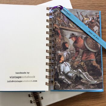 'Joan Of Arc' Upcycled Notebook, 4 of 6