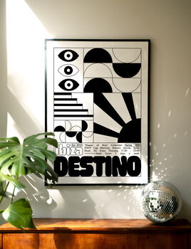 Destino Ibiza Club Print | Poster | Wall Art | Geometric | Dj | Clubbing | Patterned | Bauhaus | Print | House Music, 4 of 8