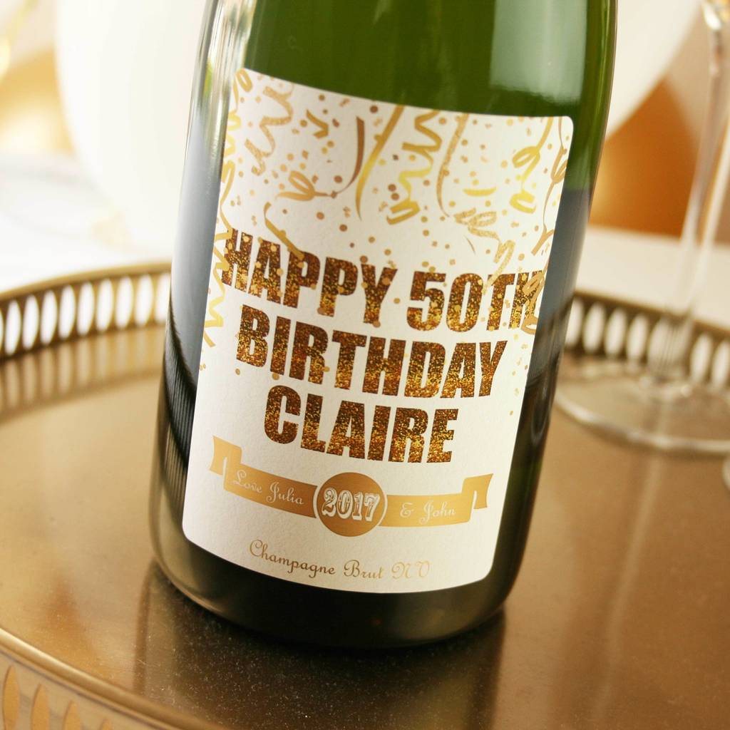 Personalised 50th Birthday Champagne Gift By Bottle Bazaar Notonthehighstreet Com