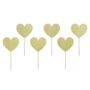 Gold Glitter Heart Cupcake Toppers X Six, thumbnail 1 of 5
