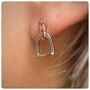 Personalised Sterling Silver And Gold Stirrup Earrings, thumbnail 8 of 12