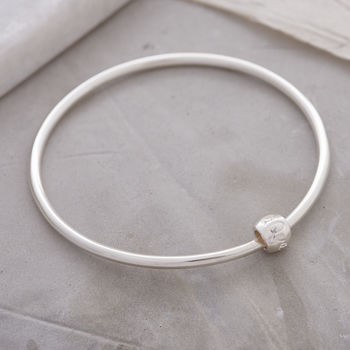 Que Sera Worry Bead Solid Silver Bangle, 4 of 6