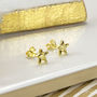 Gold Plated Sterling Silver Star Stud Earrings, thumbnail 1 of 3