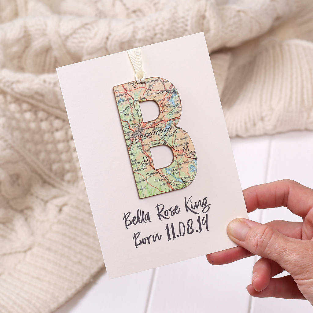 Personalised Map Keepsake Letter Birthday Card By Bombus