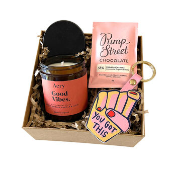 Believe Candle, Chocolate And Keyring Natural Gift Set, 9 of 9