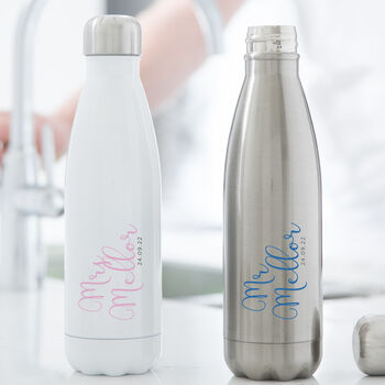 Couple's Water Bottle Wedding Gift Set, 2 of 5