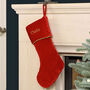 Personalised Luxury Piped Velvet Christmas Stockings, thumbnail 1 of 5