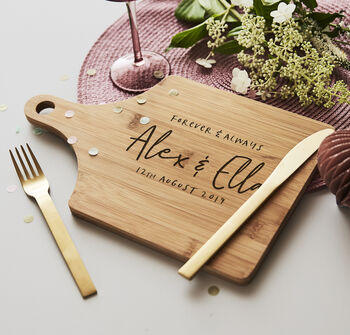 Wooden Personalised Wedding Chopping/Cheese Board, 4 of 6