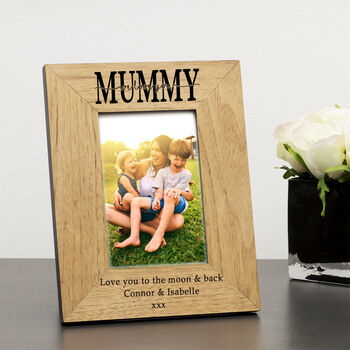 Personalised Mummy I/We Love You Wood Picture Frame, 2 of 2