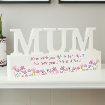 Personalised Floral Wooden Mum Ornament, 3 of 5