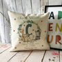 Children Personalised Jungle Animals Birth Details Printed Cushion, thumbnail 2 of 2