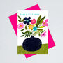 Abstract Floral Vase Birthday Card, thumbnail 2 of 2