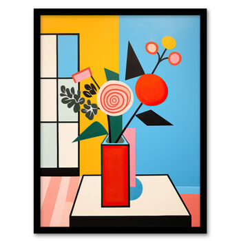 Floral Cubism Pop Art Cubist Vibrant Wall Art Print, 5 of 6