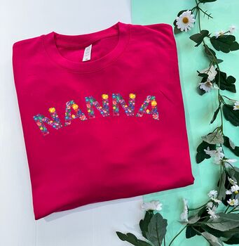 Flower Grandma, Nanny, Nanna Ladies Sweater, 2 of 2