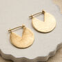 Gold Plated Silver Stolen Slice Drop Earrings, thumbnail 1 of 4
