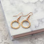 Rose Gold Plated Eternity Circle Earrings, thumbnail 2 of 4