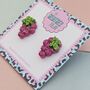 Bunch Of Grapes Glitter Stud Earrings, thumbnail 4 of 4