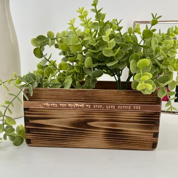 Personalised Wooden Pot Planter, 7 of 8