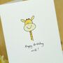 Personalised 'Smiley Giraffe' Handmade Card, thumbnail 1 of 3