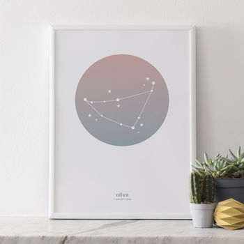 A4 Personalised Zodiac Constellation Prints, 4 of 7
