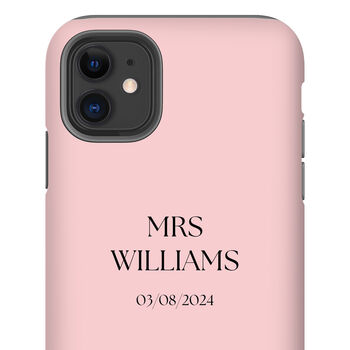 Personalised Pink Mrs Phone Case, 2 of 2