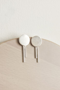 Solar Stud Earrings Sterling Silver, 3 of 5