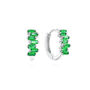 Lola Green Silver Huggie Earrings, thumbnail 1 of 2