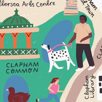 Clapham Illustrated London Map, 4 of 6