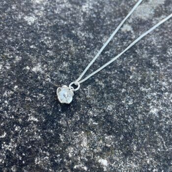 Petite Flower Pendant In Sterling Silver, 3 of 5