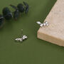 Clear Cz Cluster Stud Earrings In Sterling Silver, thumbnail 3 of 12