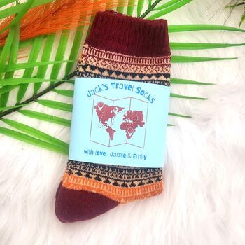 Men Wool Blend Personalised Label Socks,Stocking Filler, 8 of 12