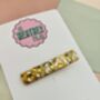 Gold And Silver Glitter Resin Hair Clip / Mixed Metallic Barrette / Elegant Birthday Gift For Her, thumbnail 3 of 6