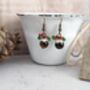 Christmas Pudding Earrings With Tigers Eye, thumbnail 5 of 11
