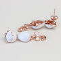 White Cat Dangle Stud Earrings, thumbnail 4 of 4