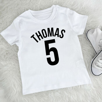 Personalised Birthday T Shirt Football Style, 2 of 6