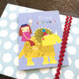 Mini Girl On A Dinosaur Birthday Card, thumbnail 1 of 4