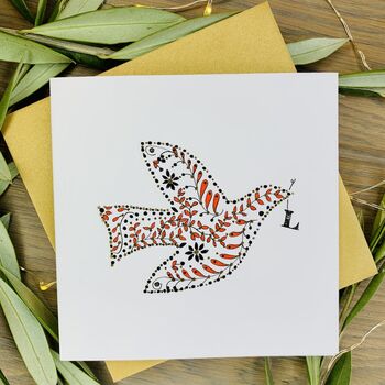 Personalised Luxury Handmade Dove Christmas Card, 3 of 7