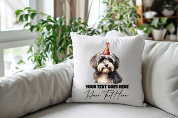 Personalised Havanese Birthday Congratulations Party Cushion, 2 of 2