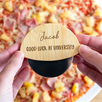 Personalised Pizza Cutter Good Luck At University, 4 of 5