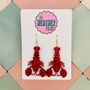 Handmade Large Red Glitter Lobster Resin Earrings, thumbnail 1 of 4