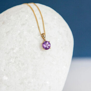Genuine Amethyst Necklace In 9ct Gold, 2 of 12