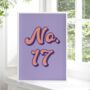 Retro House Number Print Colourful Wall Art, thumbnail 5 of 5