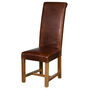 Brown Cerato Leather Country Rollback Dining Chair, thumbnail 2 of 3