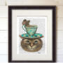 Cheshire Cat Book Print, Framed Or Unframed, thumbnail 4 of 8