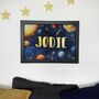 Personalised Space Gold Name Print, thumbnail 1 of 7