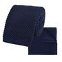 Wedding Handmade Polyester Knitted Pocket Square In Navy Blue, thumbnail 9 of 12